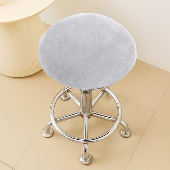 Lwlmwt Thickened Plush Round Stool Cover Round Stool Cover with Elastic Straps Non-Slip & Washable Suitable for Bar Stools & Round Stools