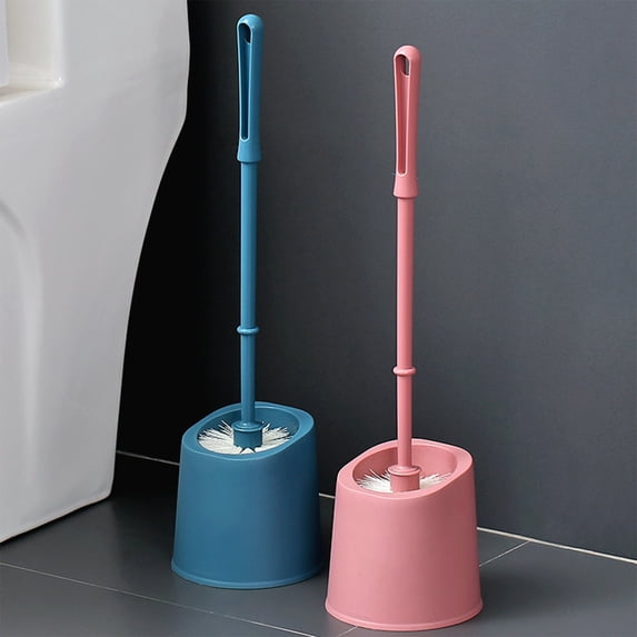 Lwlmwt Toilet Brush with Base,Long-Handle Bathroom Cleaning Brush,Soft Bristle Plastic Toilet Brush,for Bathroom Deep Cleaning
