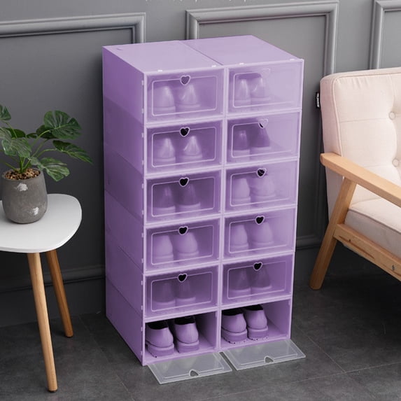Lwlmwt Transparent Shoe Box Large Stackable Plastic Shoe Rack Shoe Display Stand Designed for Sneaker Enthusiasts Ideal for Entryway, Closet, and Under Bed