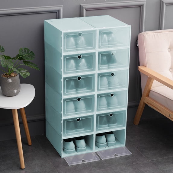 Lwlmwt Transparent Shoe Box Large Stackable Plastic Shoe Rack Shoe Display Stand Designed for Sneaker Enthusiasts Ideal for Entryway, Closet, and Under Bed