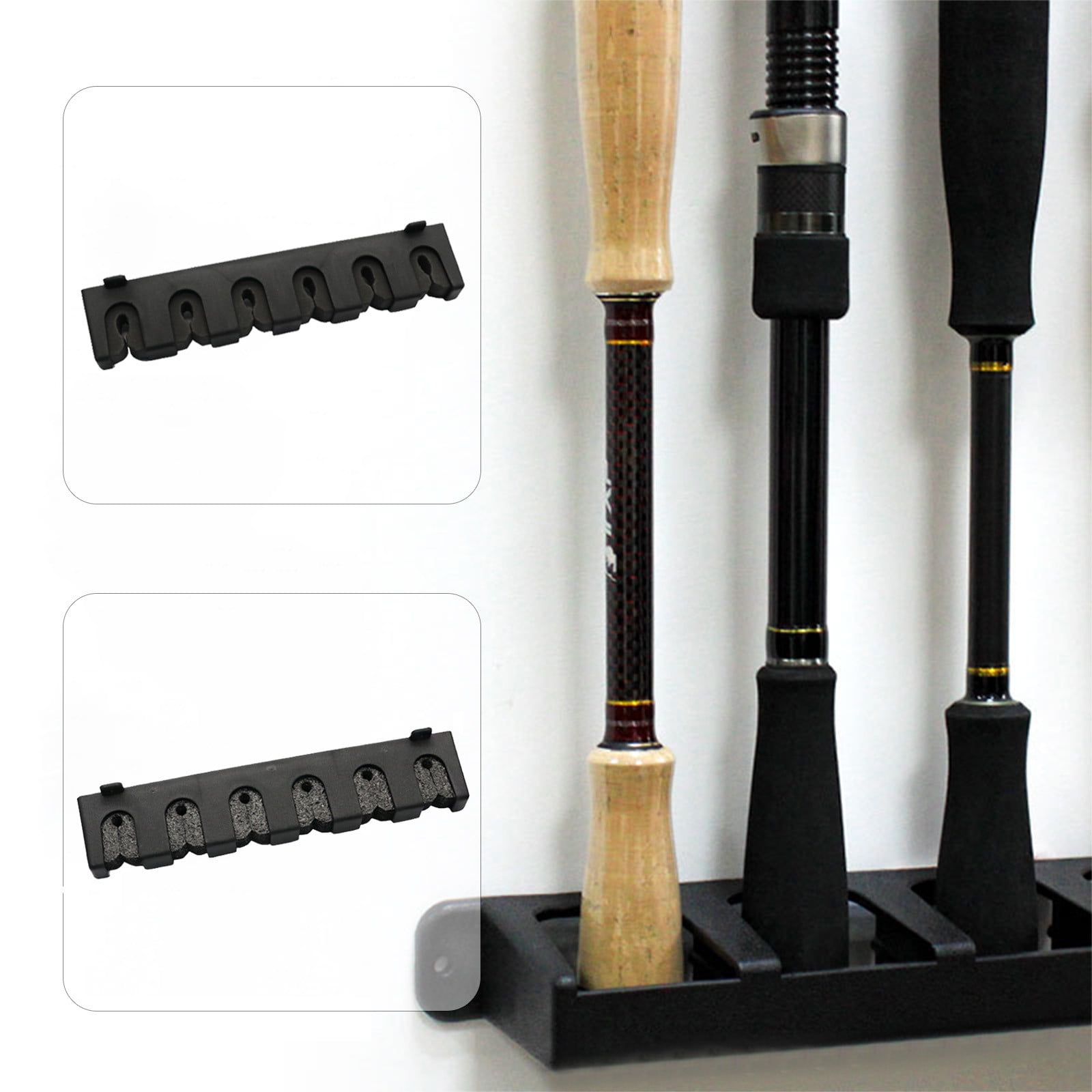two piece fishing rod holder Lwlmwt Two-piece Set of Lu Ya Fishing Rod Display Stand,Wall Mounted  Vertical Fishing Pole Rod Holder Rack for Garage,Great Fishing Pole For  Garage
