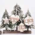 thumbnail image 1 of Lwlmwt Wooden Christmas Ornaments, 4 Pack Rustic Star, Heart, Tree & Ball - Neutral Holiday Hanging Decor with Jute Rope, 1 of 9