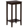 thumbnail image 1 of Lwory 2-Tier Tall End Table with Storage Shelf and Solid Wood Legs, Sofa Side Table Telephone Table for Living Room/Couch/Hallway/Small Spaces, D12xW15xH29 Inches, Dark Coffee, 1 of 5