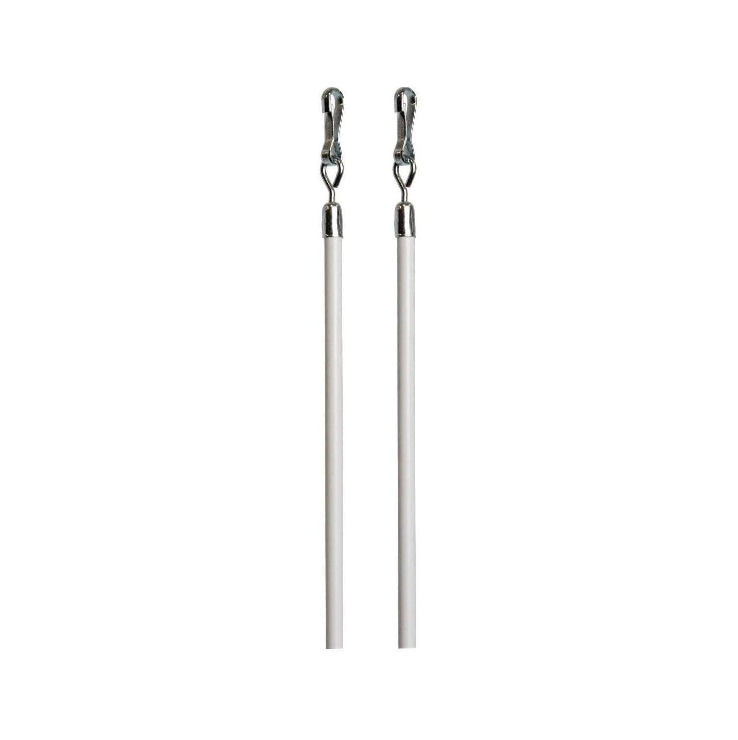 Lwory 2 pack 40 inch Universal Drapery Pull Rod White Curtain Wand for Easier Opening and