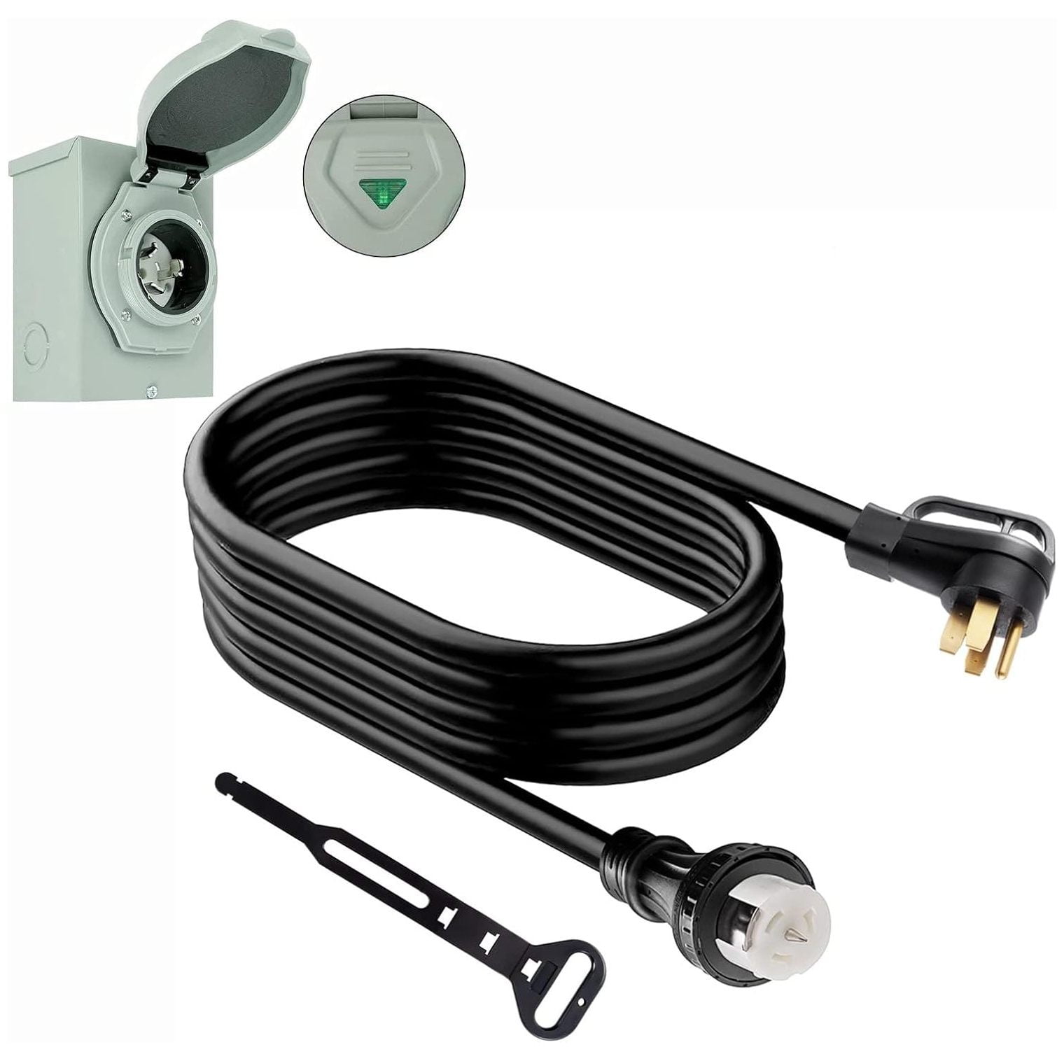 Lwory 50 Amp Generator Cord and Power Inlet Box, 25Ft Generator