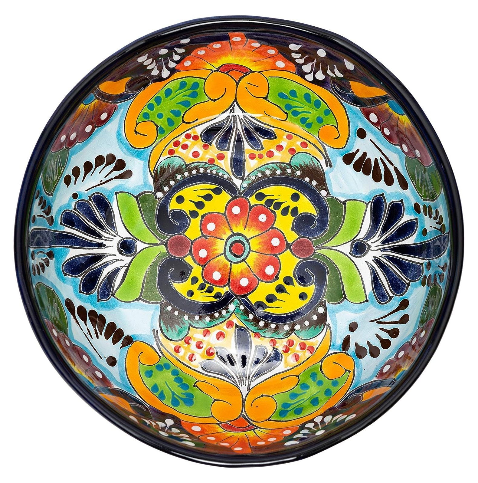 Lwory Ceramic Hand-Painted Large Serving Bowl Pasta Bowl Fruit Bowl ...