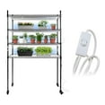 Lwory DIY Plant Shelf with Grow Lights, 4Tier Metal Plant Stand, Grow
