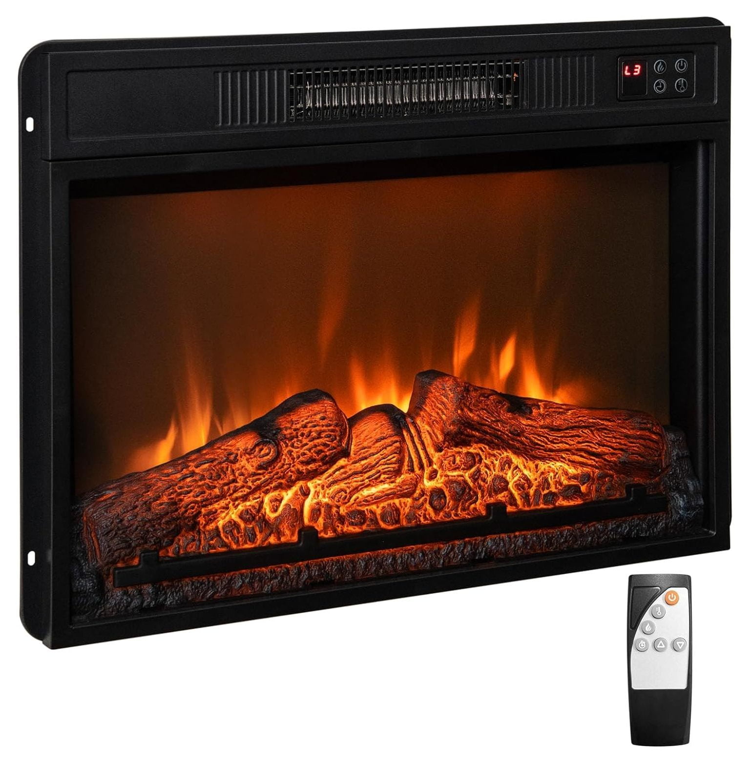 Lwory Electric Fireplace Insert 23 Inch, Recessed Fireplace Heater w/ 3 ...