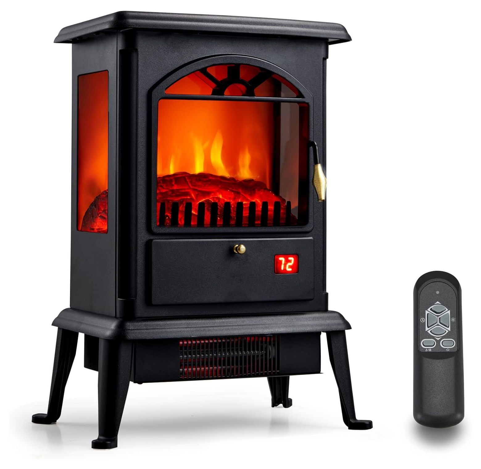 Lwory Electric Fireplace Stove 23 Inches,Freestanding Infrared