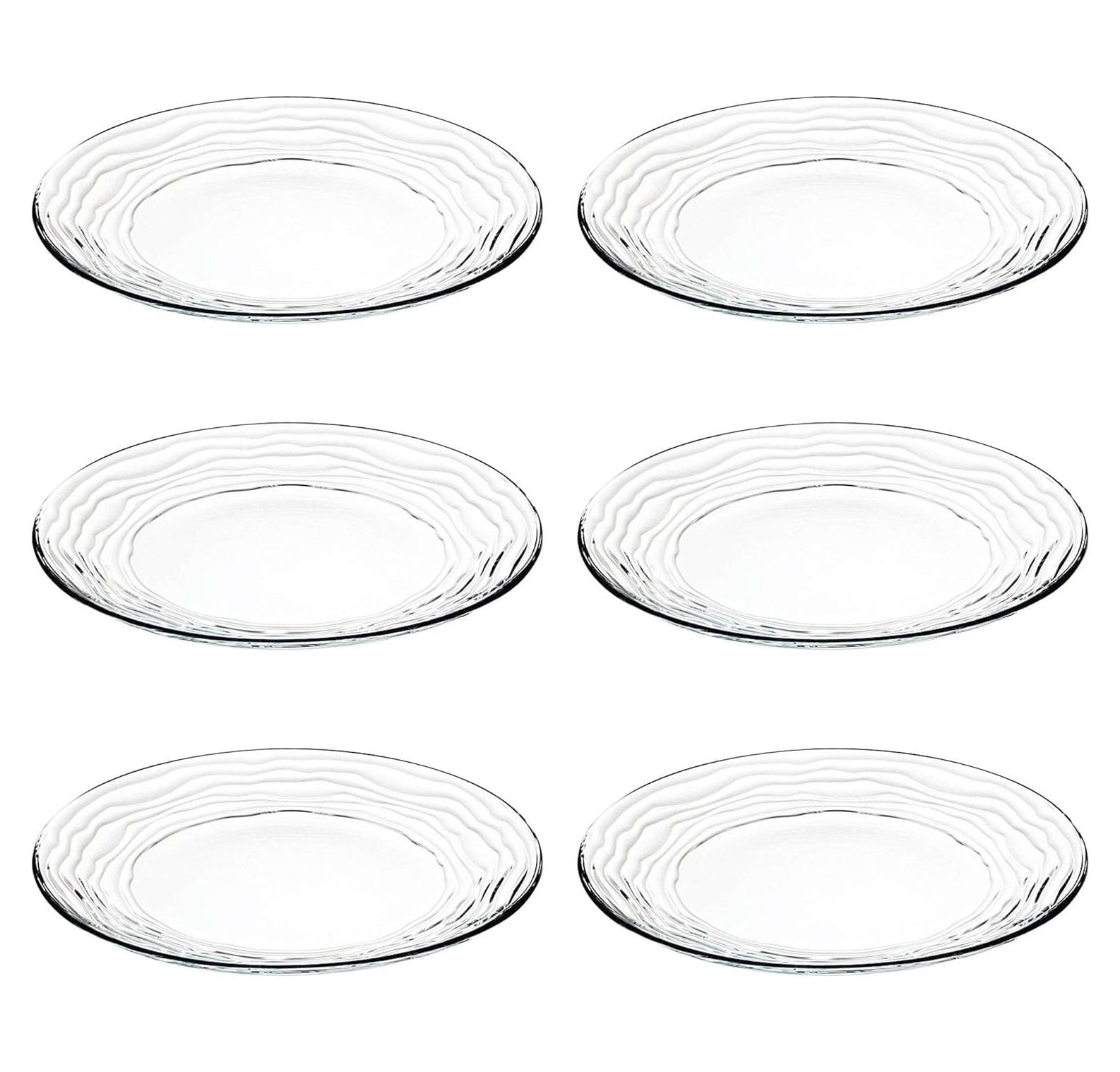 Lwory - European - Glass - Dinner - Plate - Artistically Designed - 11" Diameter - Set of 6 - Made in Europe