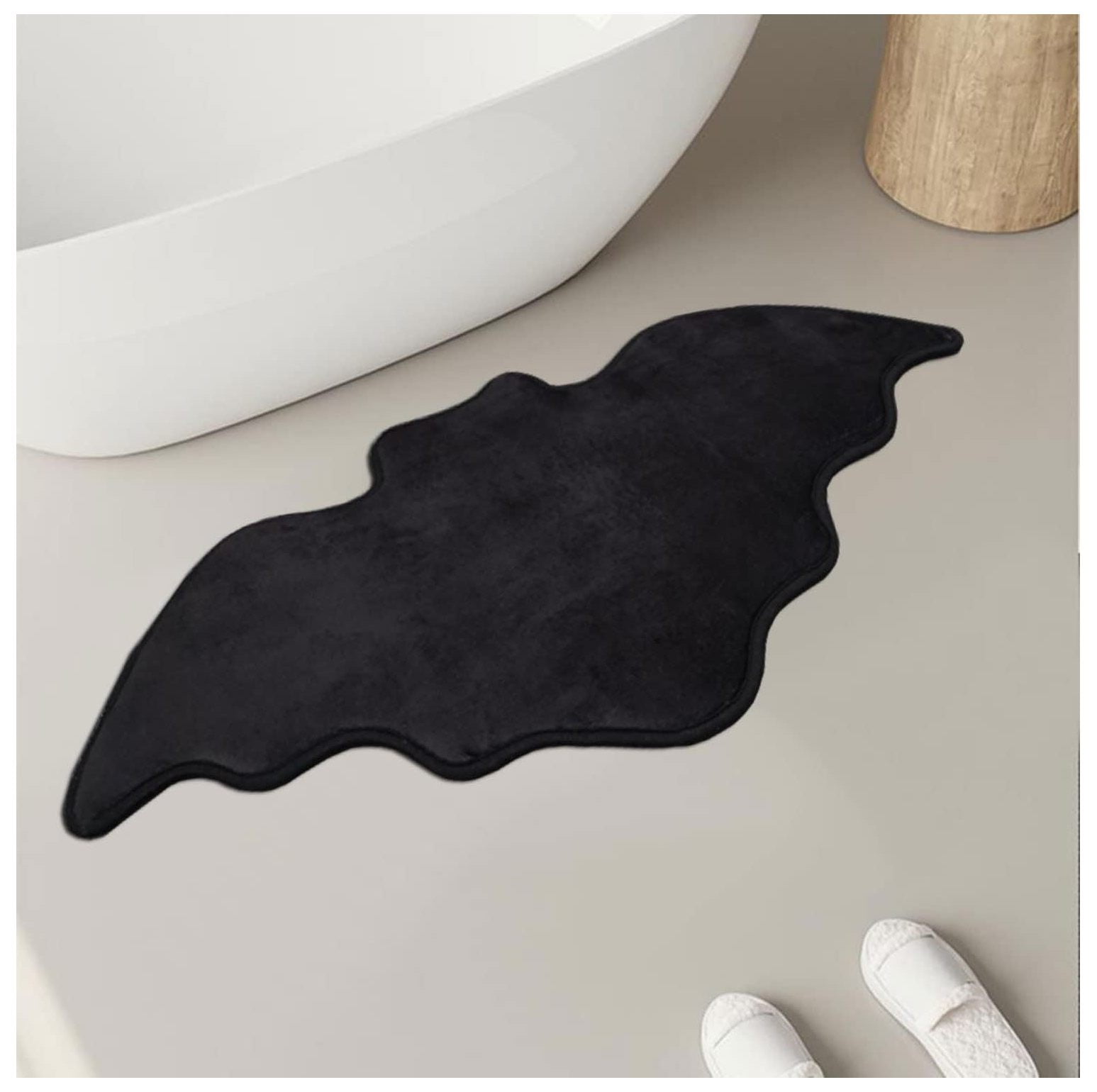 Lwory Gothic Home Decor Bats Bath Rugs for Bathroom, 36x20 in Black