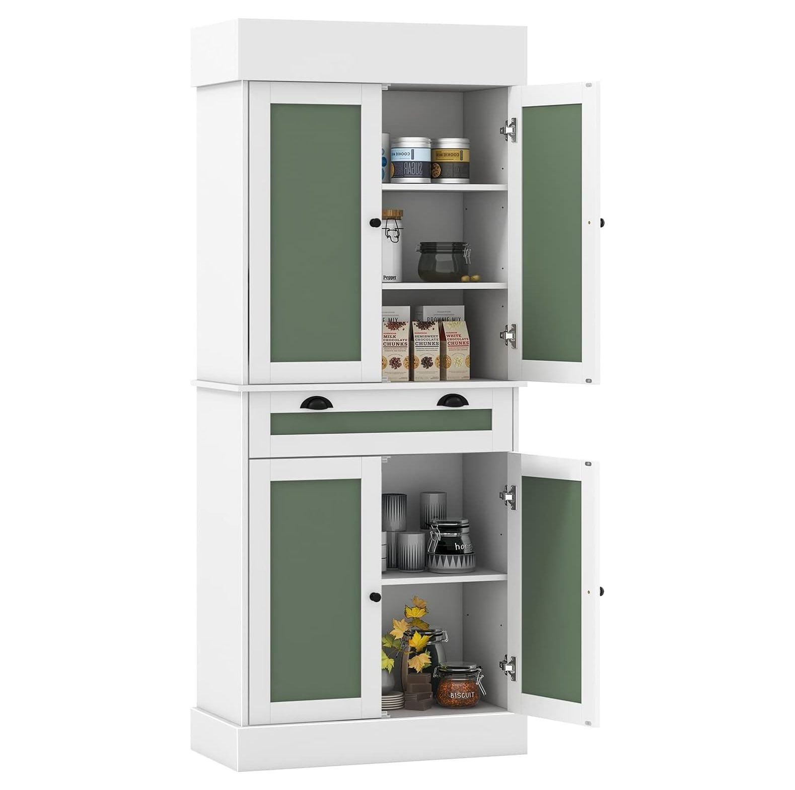 Lwory Kitchen Pantry Storage 72" Freestanding Cupboard with