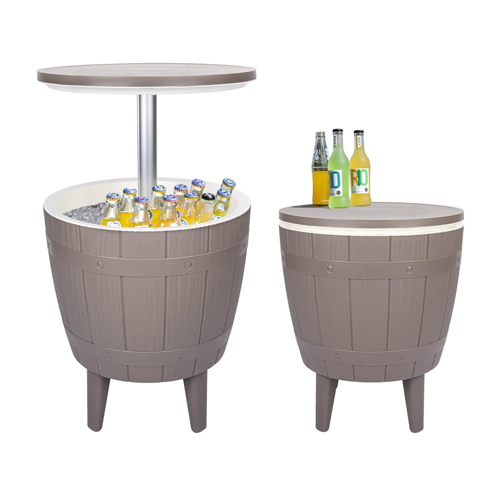 Lwory Outdoor Cooler Table, Adjustable Patio Table with Cooler, Outdoor