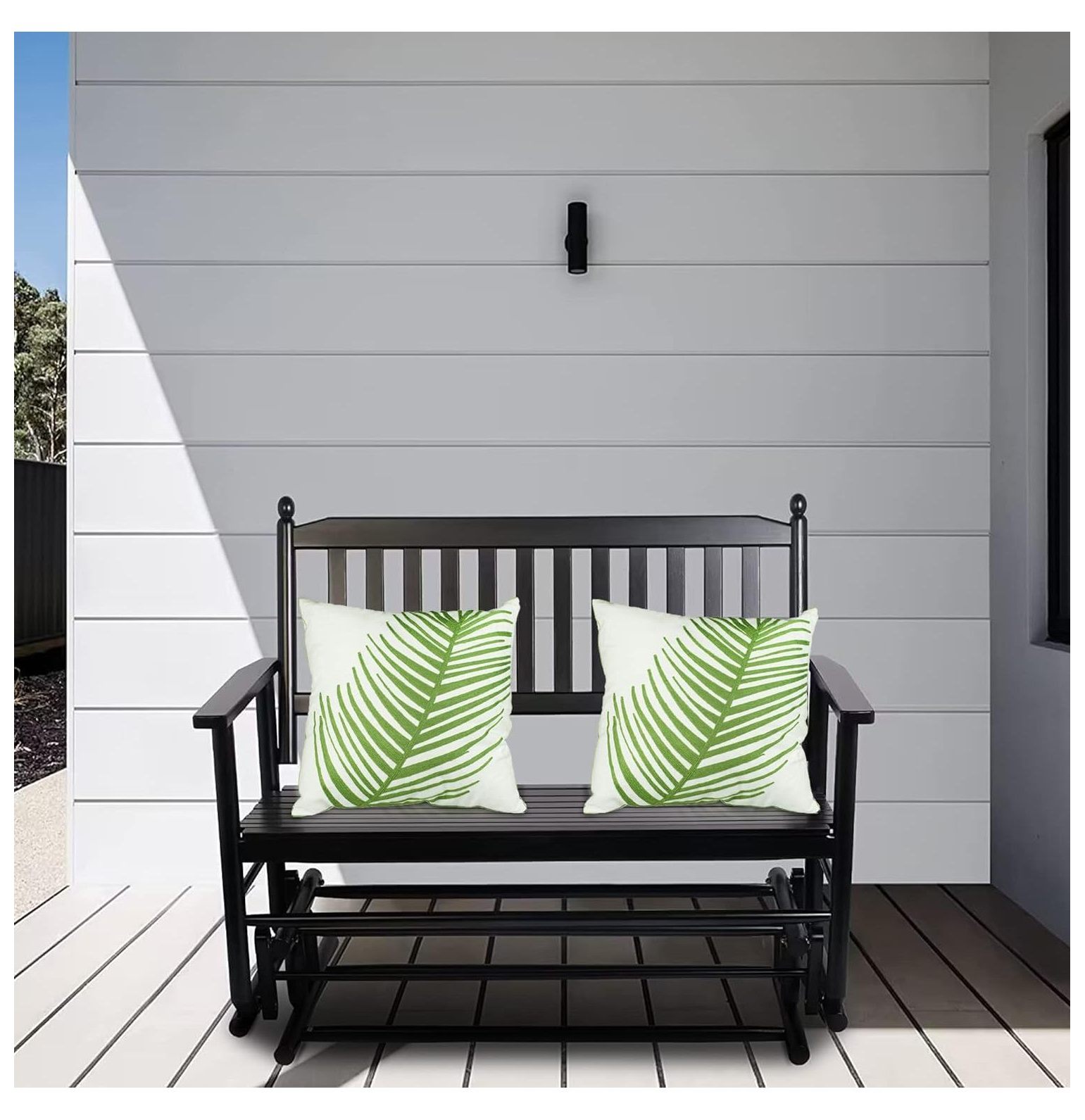 Lwory Patio Glider Benches for Outside, Porch Glider Swing Chair