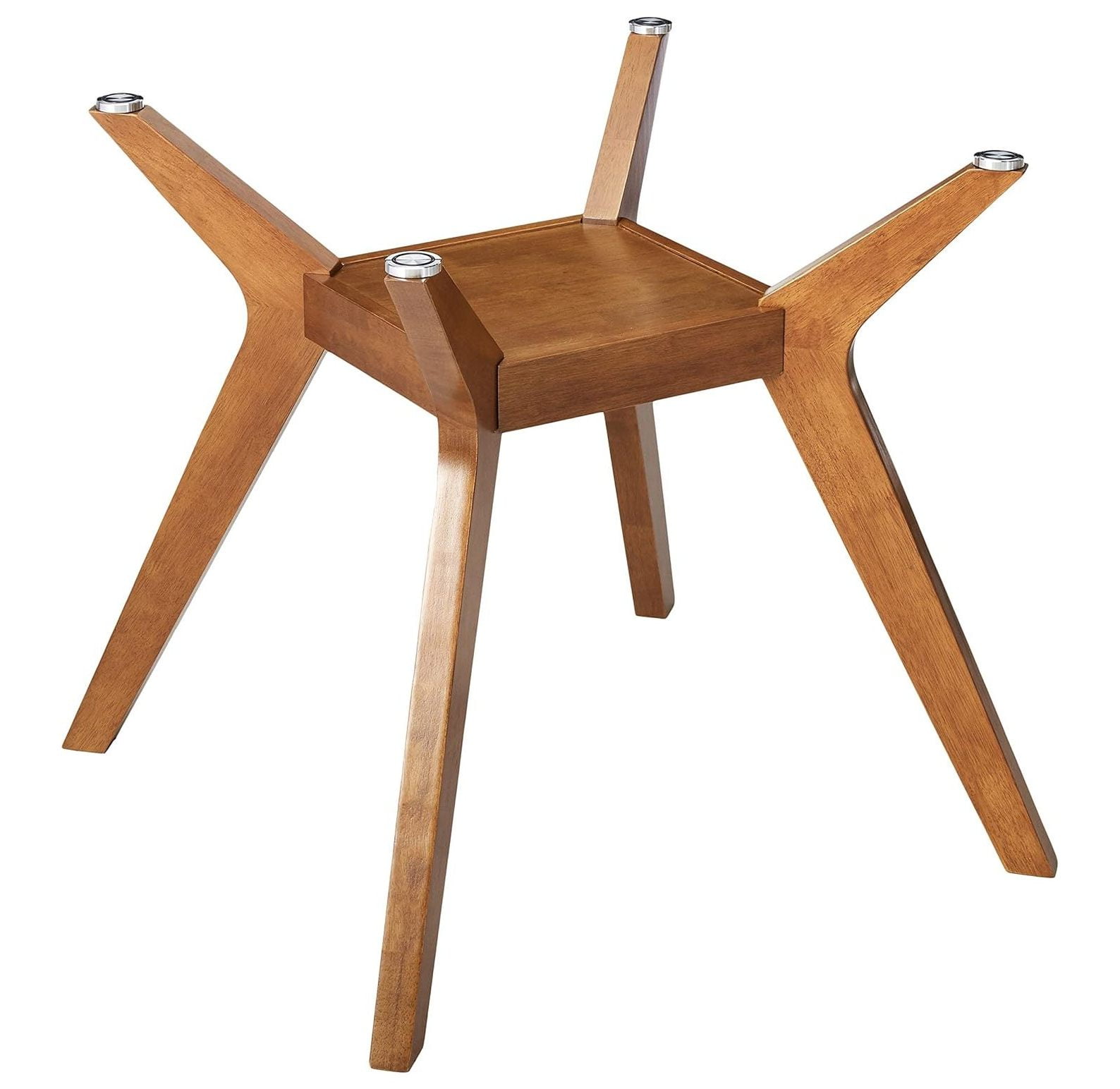 Lwory Paxton Century Modern Wood Table Base Glass Top Sold Separately Nutmeg Brown