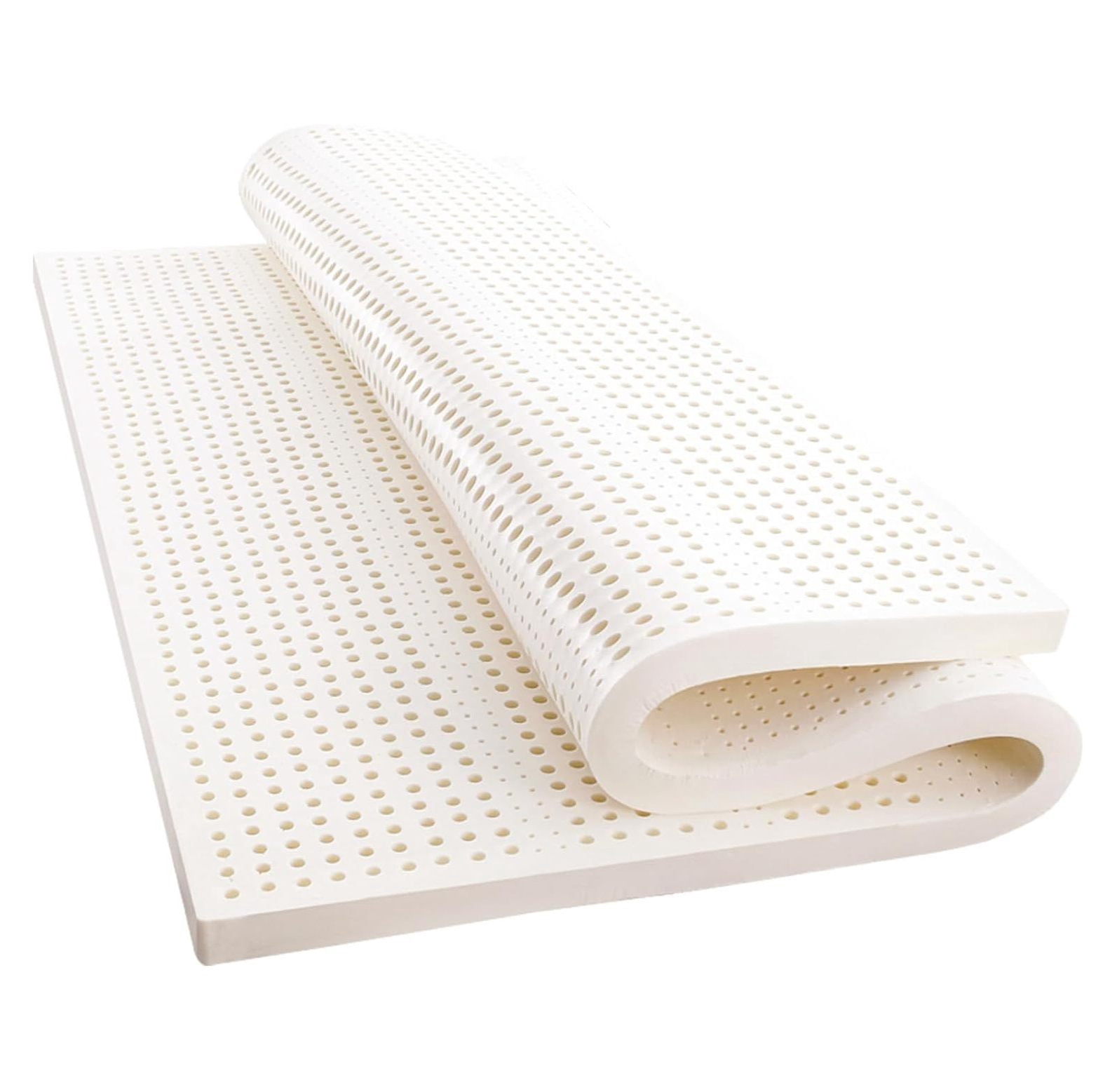 Lwory Premium Natural Latex Mattress Topper, Organic Cotton Cover No