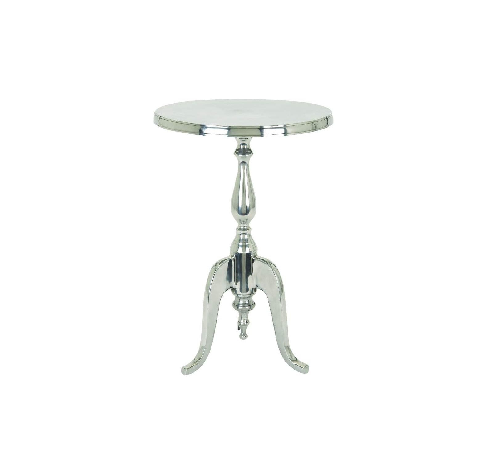 Lwory Traditional Style Aluminum Accent Table with Pedestal Base