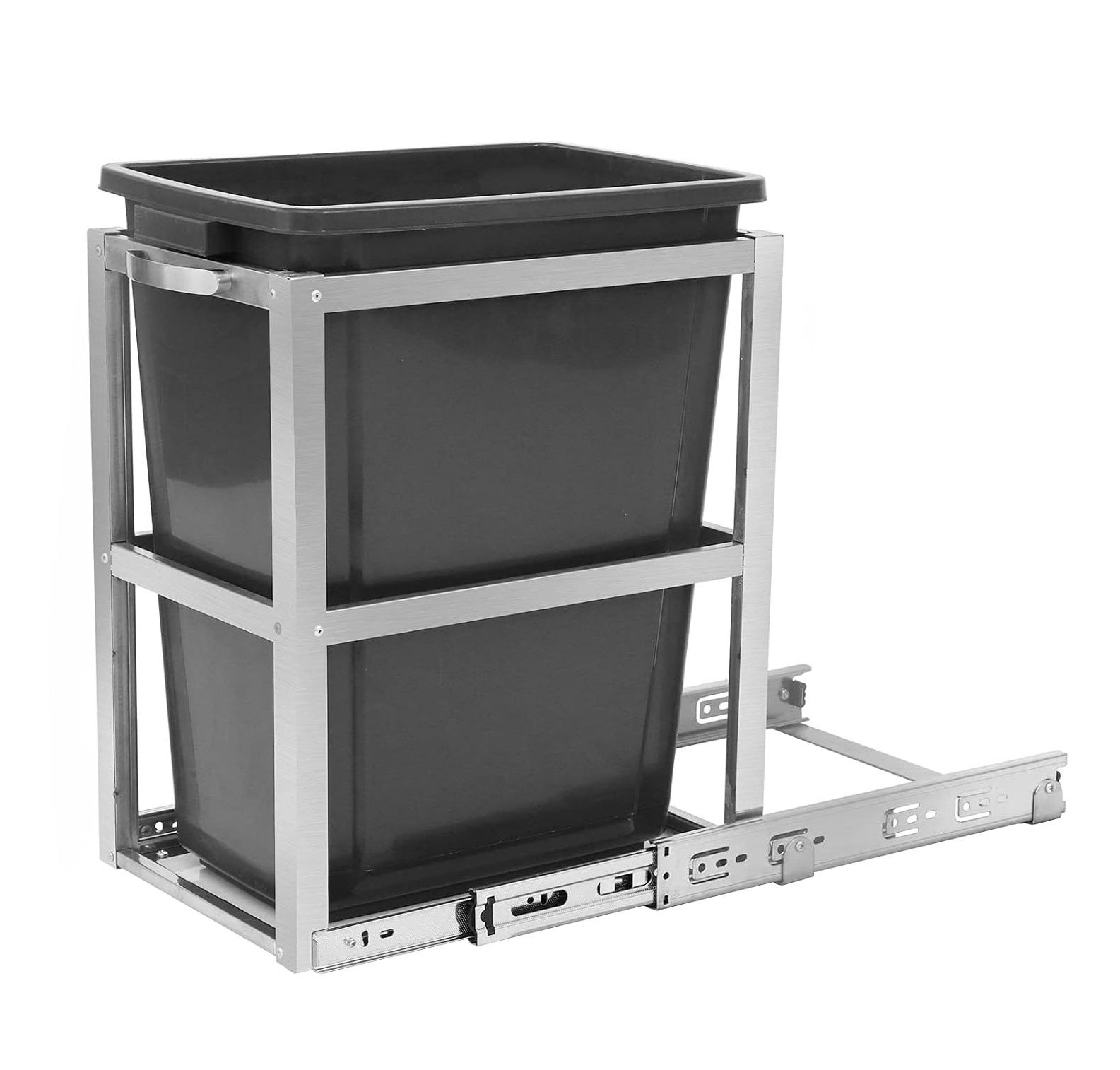 Lwory Under Counter Kitchen Cabinet Pull-Out Trash Can with Stainless