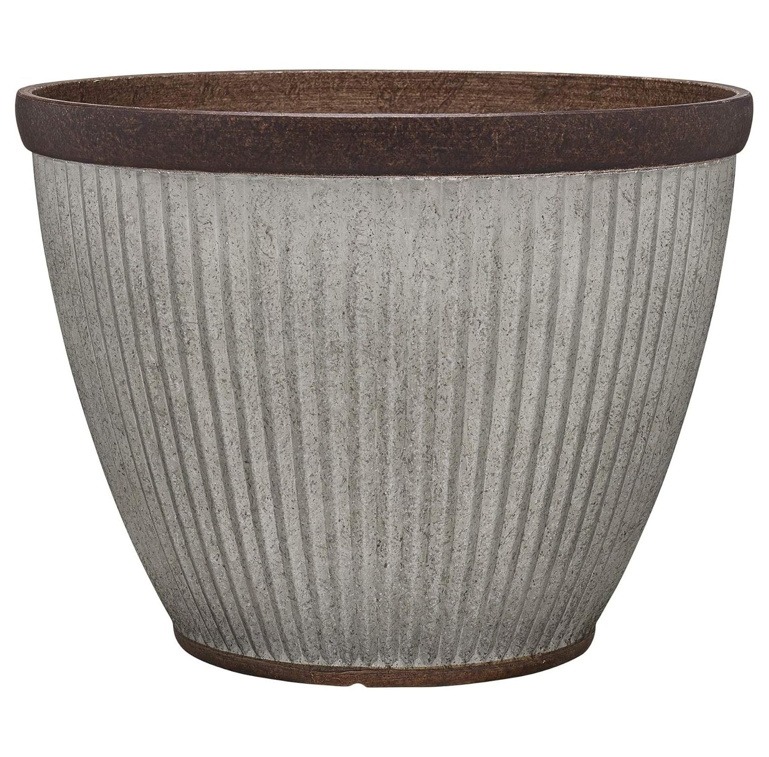 Westlake 20.5" Rustic Brown Resin Outdoor Planter