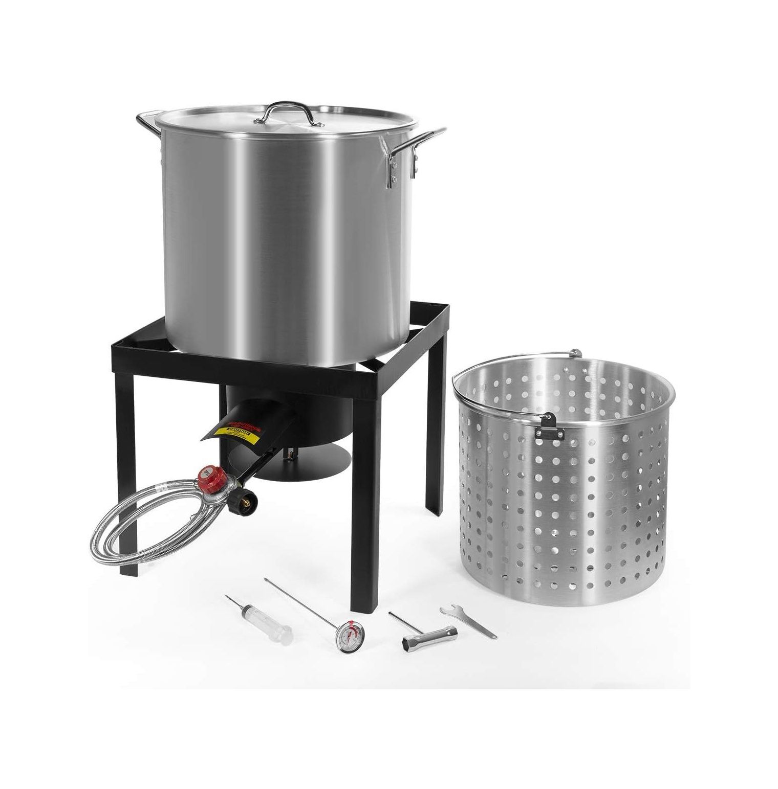 Lwory XLarge Aluminum Turkey Fryer Steamer Burner BBQ Fair Clam Bake