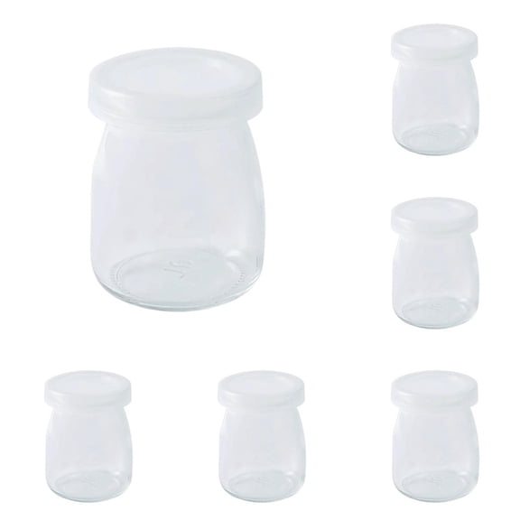 Lwzlh 6 Pcs Glass Jars and Containers Yogurt Dessert Cups Mini Bowls Single Serving Jars, Appetizer Pudding Cheesecake Parfait Ice Cream Cups, Reusable Clear Glass Set