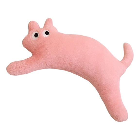 Lwzlh Cat-Shaped Soft Toy Cushion; Long, Short-Pile Decorative Cushion for Sleeping; Body Pillow; Bedroom and Sofa Decoration