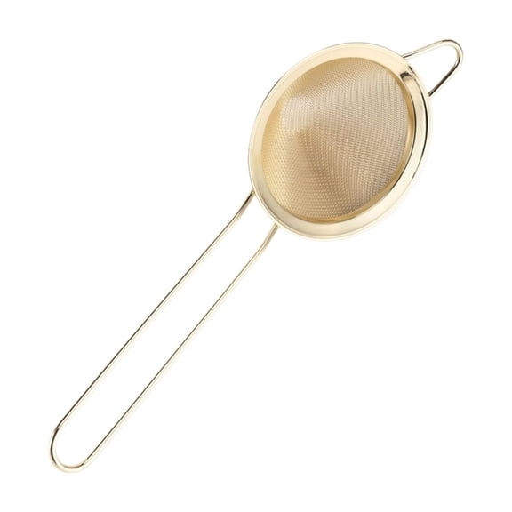 Lwzlh Fine-Mesh Gold-Coloured Strainer, Metal Handheld Sieve; a Small Kitchen Strainer Suitable for Baking, Brewing Tea and Mixing