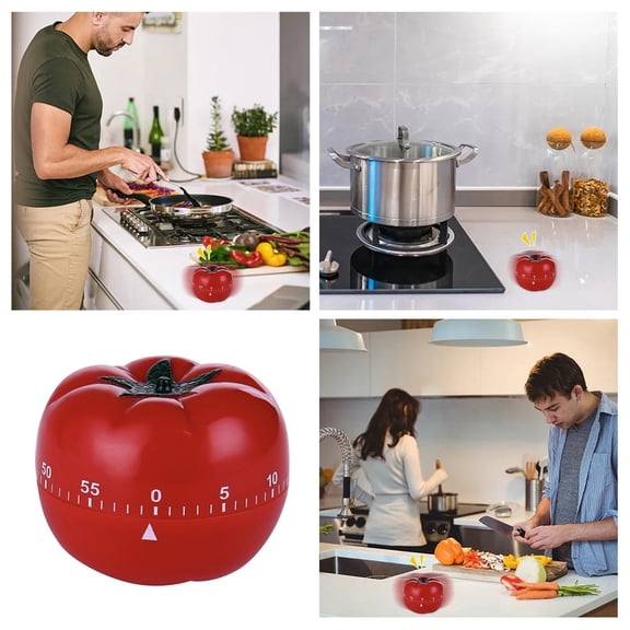 Lwzlh Mechanical Kitchen Timer - Tomato Design, Clock 1 Minute to 60 Minutes Adjustable Countdown,