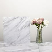 Lxcreat 10Pcs 12" x 12" Peel and Stick Floor Tile White and Grey Marble Look Vinyl Flooring Self Adhesive Waterproof