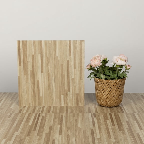 Lxcreat 12-in x 12-in Vinyl Flooring, Wood Peel and Stick Flooring, Light Brown, 10Pcs