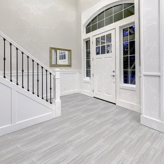 Lxcreat 20Pcs Peel and Stick Vinyl Flooring Tile Wood Grain Look Self Adhesive and Waterproof for Transfer Bathroom, Kitchen, Living Room, Bedroom (35-in x 6-in x 0.6-mm)