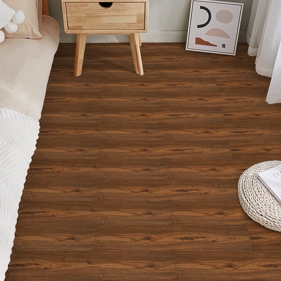 Lxcreat Vinyl Flooring Peel and Stick Flooring Tile Thicken Self-Adhesive Vinyl Wood Planks for Bedroom Living Room Kitchen, 35-in x 6-in 10Pcs