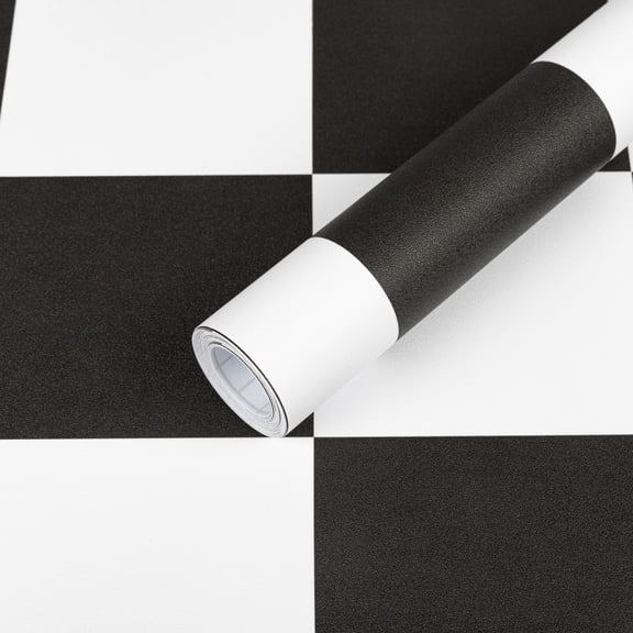 Lxcreat Black and White Wallpaper Contact Paper Mosaic Checkered Peel and Stick Wallpaper 23.6" x 118" for Kitchen Backsplash Cabinets Shelf Liners Drawers