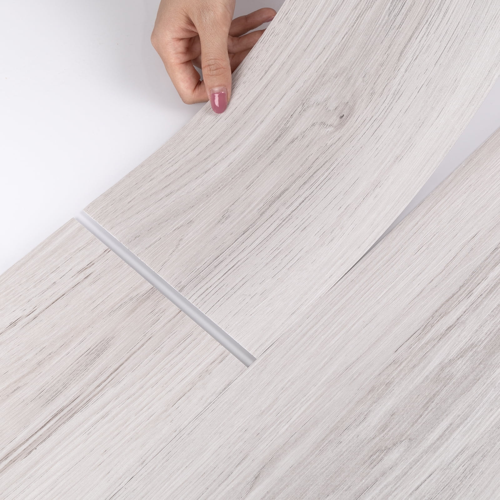 Lxcreat Peel and Stick Floor Tile 35" x 6" 10Pcs Vinyl Floor Tile Easy