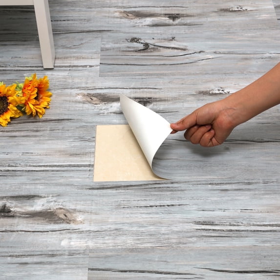 Lxcreat Peel and Stick Floor Tile Vinyl Flooring 35-in x 6-in 10Pcs Self Adhesive and Waterproof for Bathroom, Kitchen, Living Room, Bedroom