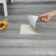 Lxcreat Peel and Stick Floor Tile Plank 35-in x 6-in Gray Wood Grain Self Adhesive and Waterproof for Transfer Kitchen, Living Room 10 Pcs