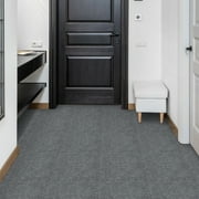 Lxcreat Self Adhesive Carpet Floor Tiles, 10 Tiles - 12" x 12" Smoke Grey - Peel & Stick, DIY Flooring for Kitchen, Dining Room