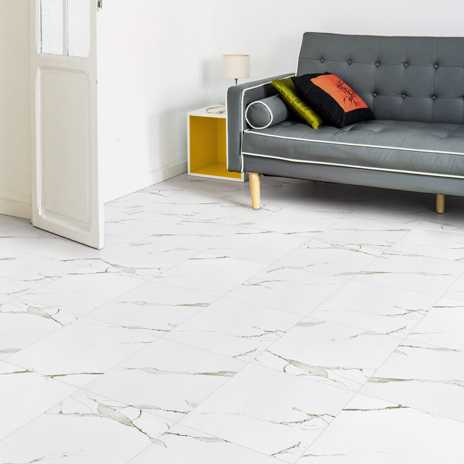 Lxcreat Vinyl Flooring 12" x 12" Peel and Stick Floor Tile Floor Tiles Peel and Stick Waterproof Upgrade Thickness for Bathroom Kitchen Living Room, 10Pcs/Pack, 1mm