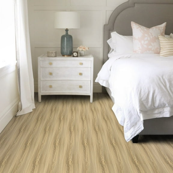 Lxcreat Vinyl Flooring Peel and Stick Floor Tile 35in x 6in 10Pcs Brown Wood Flooring for Bathroom, Kitchen, Living Room, Bedroom, 15 Sq. ft