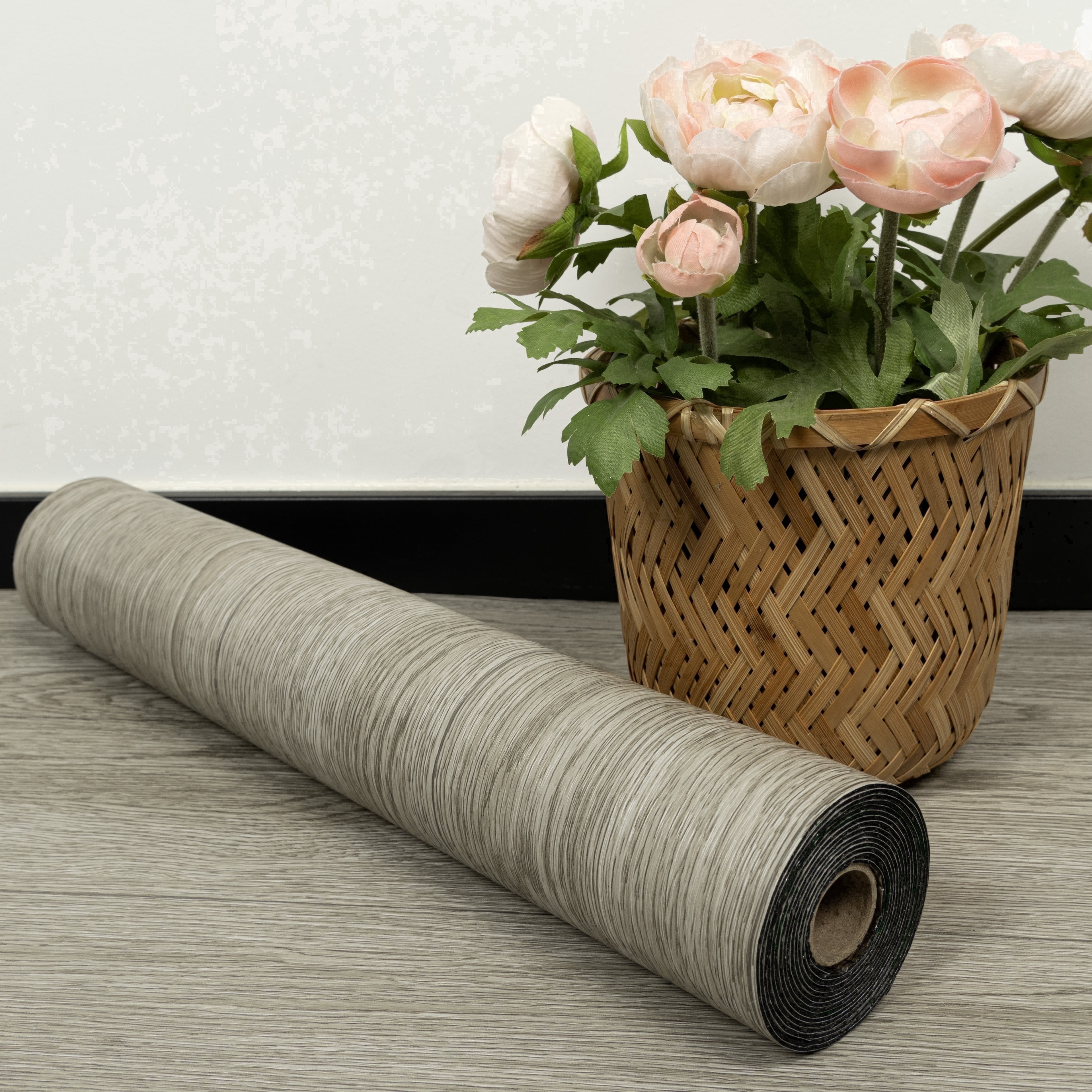 Lxcreat Vinyl Flooring Thicken Peel and Stick Roll Self Adhesive Wood Flooring Wood Grain Floor Home Decor 118-in x 15.7-in