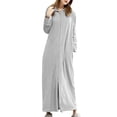 thumbnail image 1 of Lxkfashion Robes for Women Double Pocket Flannel Bathrobe Soft and Warm Double Faced Velvet Bathrobe Pajamas and Home Wear Bathrobe Robe Soft Lightweight Gray, 1 of 4