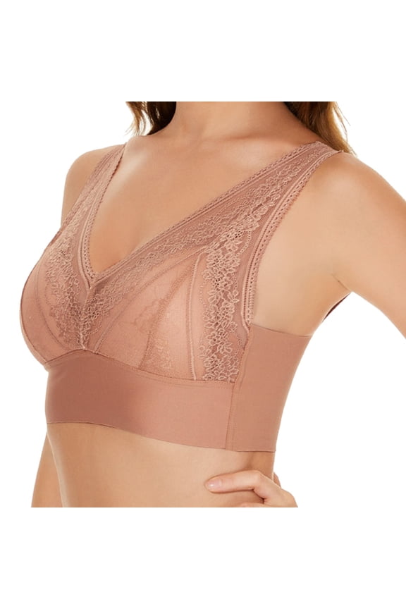 Supportive Seamless Bra for Women: Wireless Full Coverage Push Up T-Shirt Bralette with No Underwire Gold