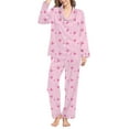 thumbnail image 1 of Lxkfashion Womens Pajama Sets Button Down Pjs 2 Piece Long Sleeve Sleepwear with Pants Soft Loungewear Holiday Pajamas, 1 of 4