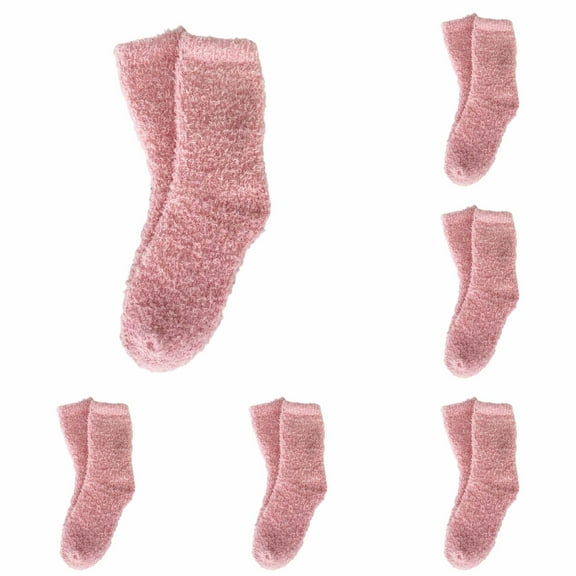 LxrBlank Fluffy Socks Womens Winter Warm Cozy Coral Velvet Fuzzy Socks Mid Calf Warm Socks Fluffy Crew Socks Fun Ladies Socks Pink One Size