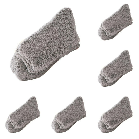 LxrBlank Fuzzy Socks Women 5 Pairs Fuzzy Socks Soft Bed Floor Socks Fluffy Winter Warm Solid Color Home Crew Socks Socks Womens Grey One Size