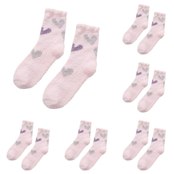 LxrBlank Fuzzy Socks for Women 5 Pairs Winter Fuzzy Socks Warm Funny Fluffy Socks Novelty Funky Cute Sock Thermal Socks Fun Warm Socks for Women D One Size
