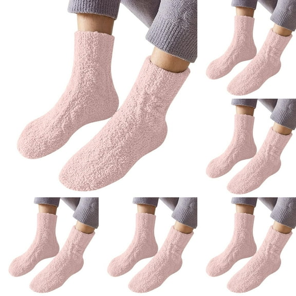 LxrBlank Fuzzy Socks for Women 5 Pairs Winter Warm Fuzzy Socks Lightweight Cotton Socks Fun Crew Socks Funny Socks for Women J One Size