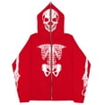 thumbnail image 1 of LxrBlank Glow in the Dark Skeleton Hoodie Men Women Y2K Gothic Full Zip Sweatshirt Harajuku Oversized Coat XXL, 1 of 2