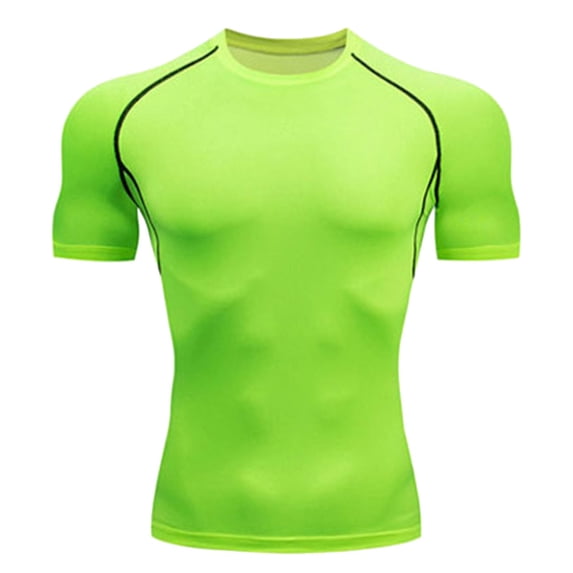 LxrBlank Men Compression Shirt Short Sleeve Quick Dry Athletic Tight Tee Gym Base Layer Workout Training Top XL
