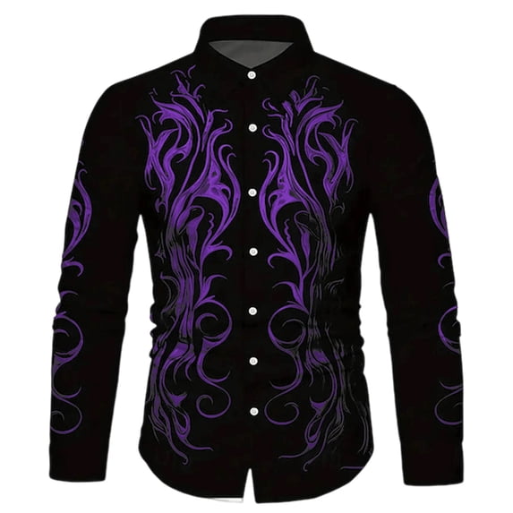 LxrBlank Men Long Sleeve Western Style Shirt Classic Loose Plus Size Casual Button Down Tops Big and Tall XXXL